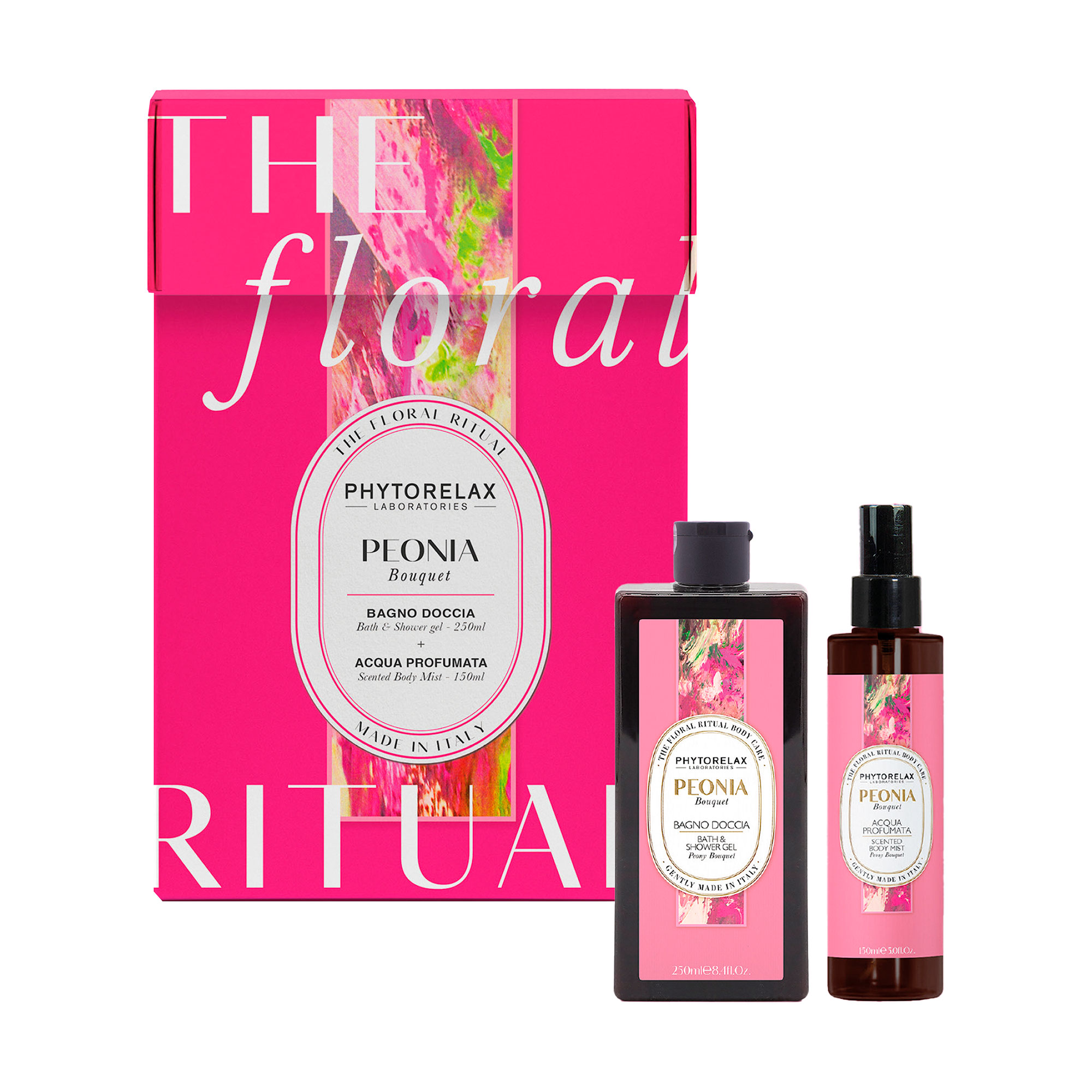 Набір для тіла Phytorelax Laboratories Peony Bouquet (гель для душу, 250 мл + міст для тіла, 150 мл)